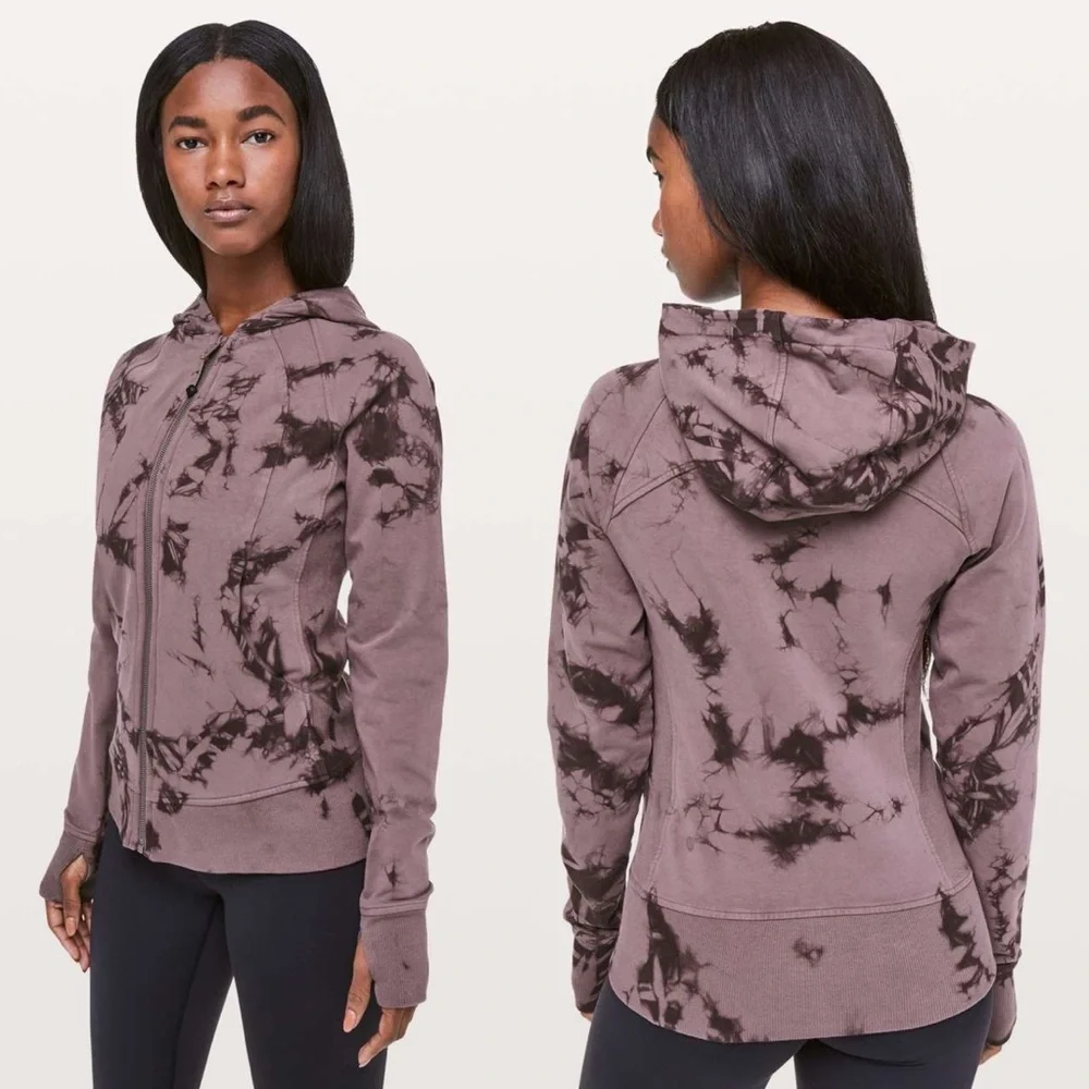 Lululemon Scuba Hoodie Light Cotton Fleece Shibori Tie Dye Zip Sweater Jacket